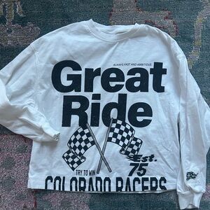 Zara kids White 'Great Ride' Long Sleeve Shirt